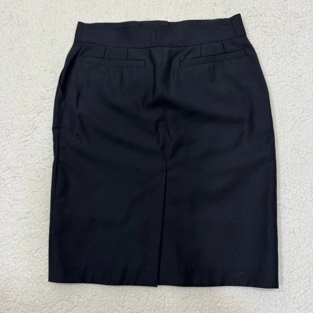 Authentic Vintage Louis Vuitton Black Wool Silk Skirt Size 38